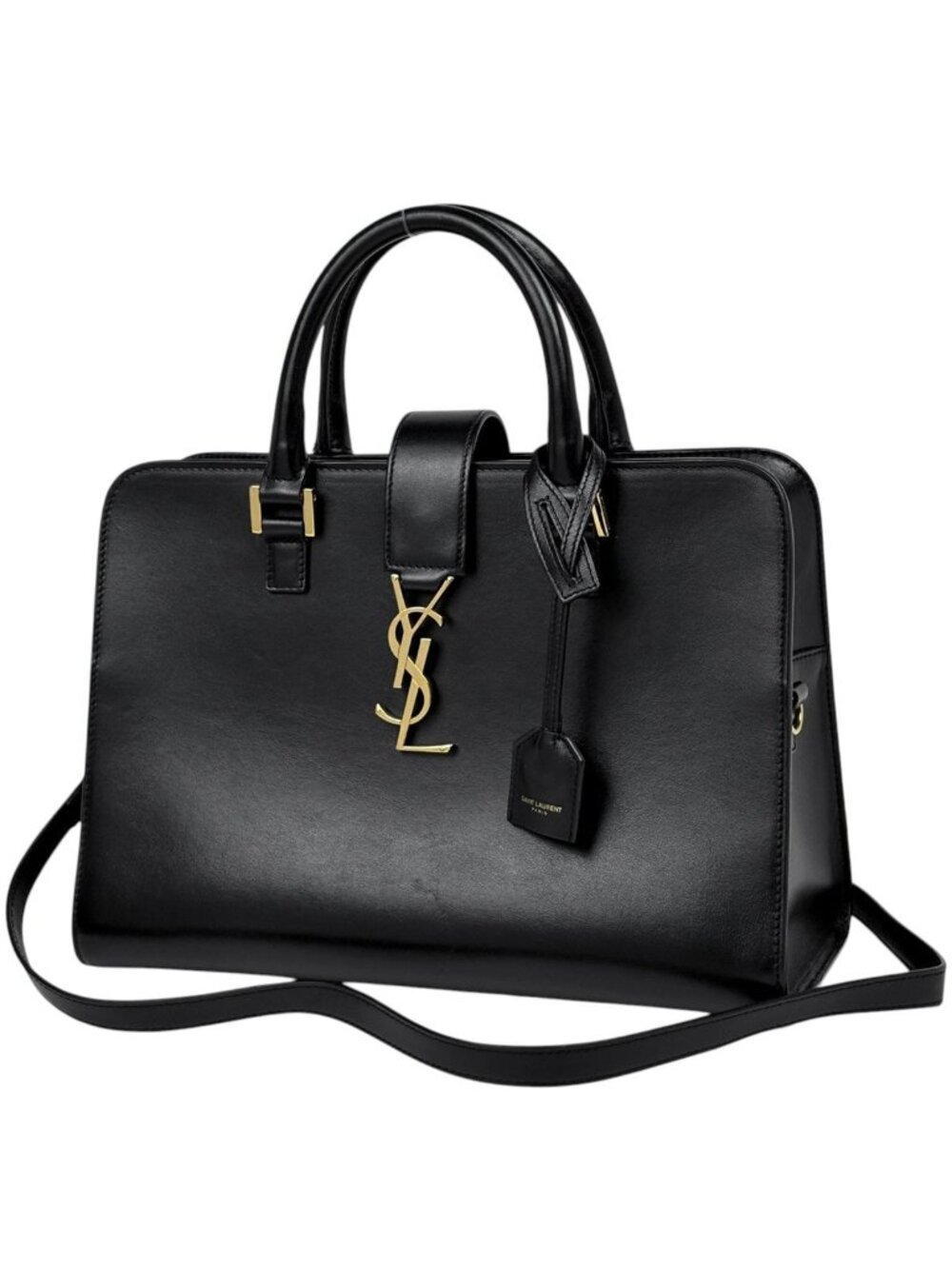 Saint Laurent Handbag Cabas Bag Small 2-Way Leather Black